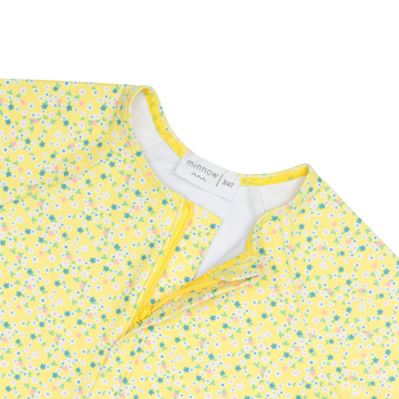 girls petite fleur front zip rashguard one piece