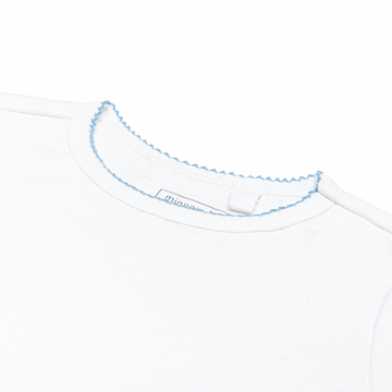 unisex white pointelle pajamas set