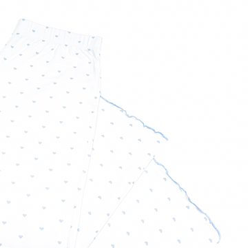 women's blue heart pima pajamas set