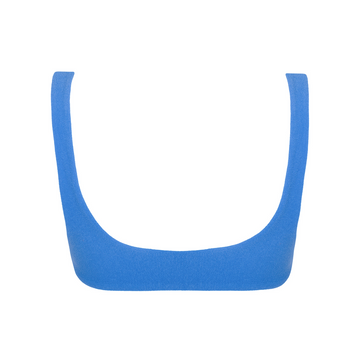 women's deep sea blue terry square neck bikini top