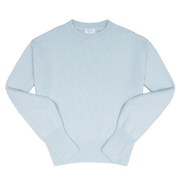 women's light blue cropped knit sweater