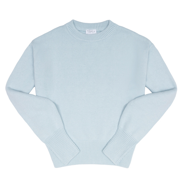 women's light blue cropped knit sweater – minnow
