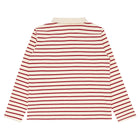 women's red stripe rugby shirt