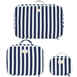 navy cabana stripe packing cubes