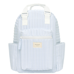 powder blue stripe coated everyday backpack