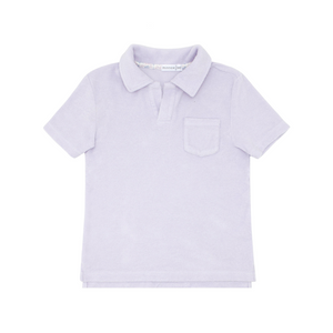 boys bay lavender french terry polo shirt