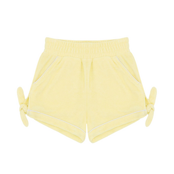 girls banana french terry tie knot shorts