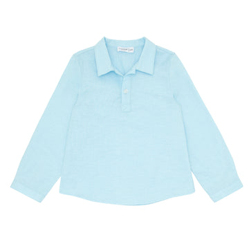 boys pacific blue long sleeve pop-over shirt