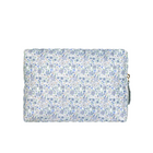 slate floral coated travel pouch