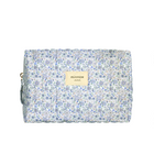 slate floral interior coated travel pouch