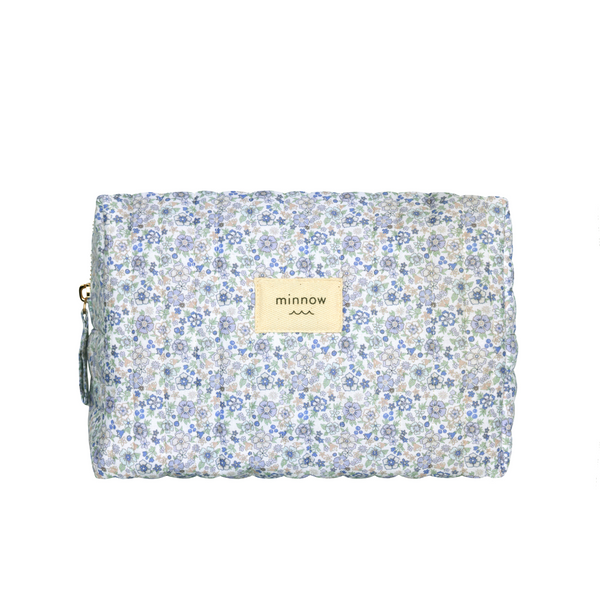 slate floral interior coated travel pouch – minnow