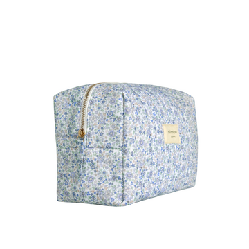 slate floral interior coated travel pouch