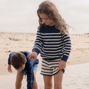 unisex breton stripe knit short – minnow unisex breton stripe knit short – minnow