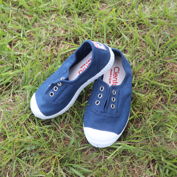 cienta navy blue slip on shoes