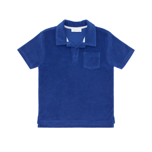 boys cove blue short sleeve french terry polo