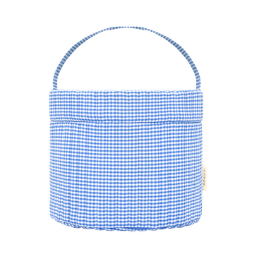 sky blue gingham quilted easter bucket