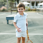 boys powder blue stripe french terry polo shirt