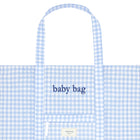 oasis blue gingham overnighter tote