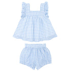 girls oasis blue gingham bloomer set