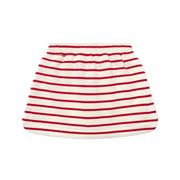 girls cream and red stripe skirt with shorts