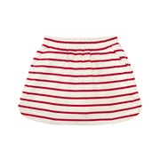girls cream and red stripe skirt with shorts