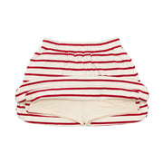 girls cream and red stripe skirt with shorts