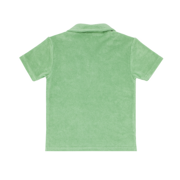 boys palm green short sleeve french terry polo