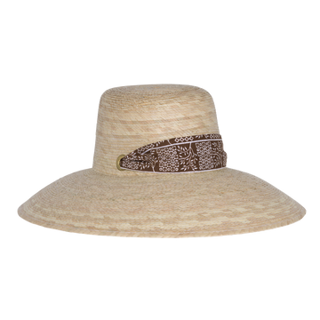 sarah bray bermuda women's wildflower hat with checkertree ribbon