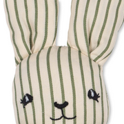 konges slojd tea stripe bunny hand rattle