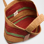 manebi vintage stripes large raffia sunset bag
