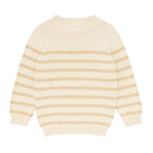 unisex cream and tan stripe knit sweater