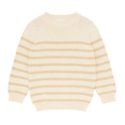 unisex cream and tan stripe knit sweater