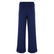 women's navy wide leg knit pant