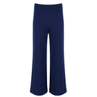 women's navy wide leg knit pant