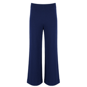 women's navy wide leg knit pant