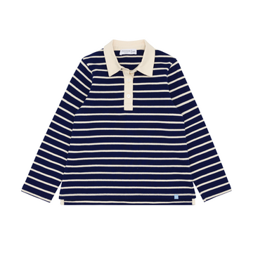 unisex navy stripe rugby shirt