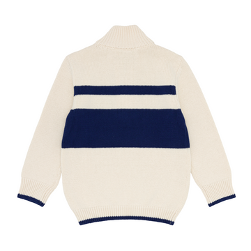 unisex cream half zip sweater