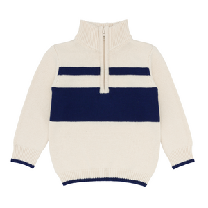 unisex cream half zip sweater