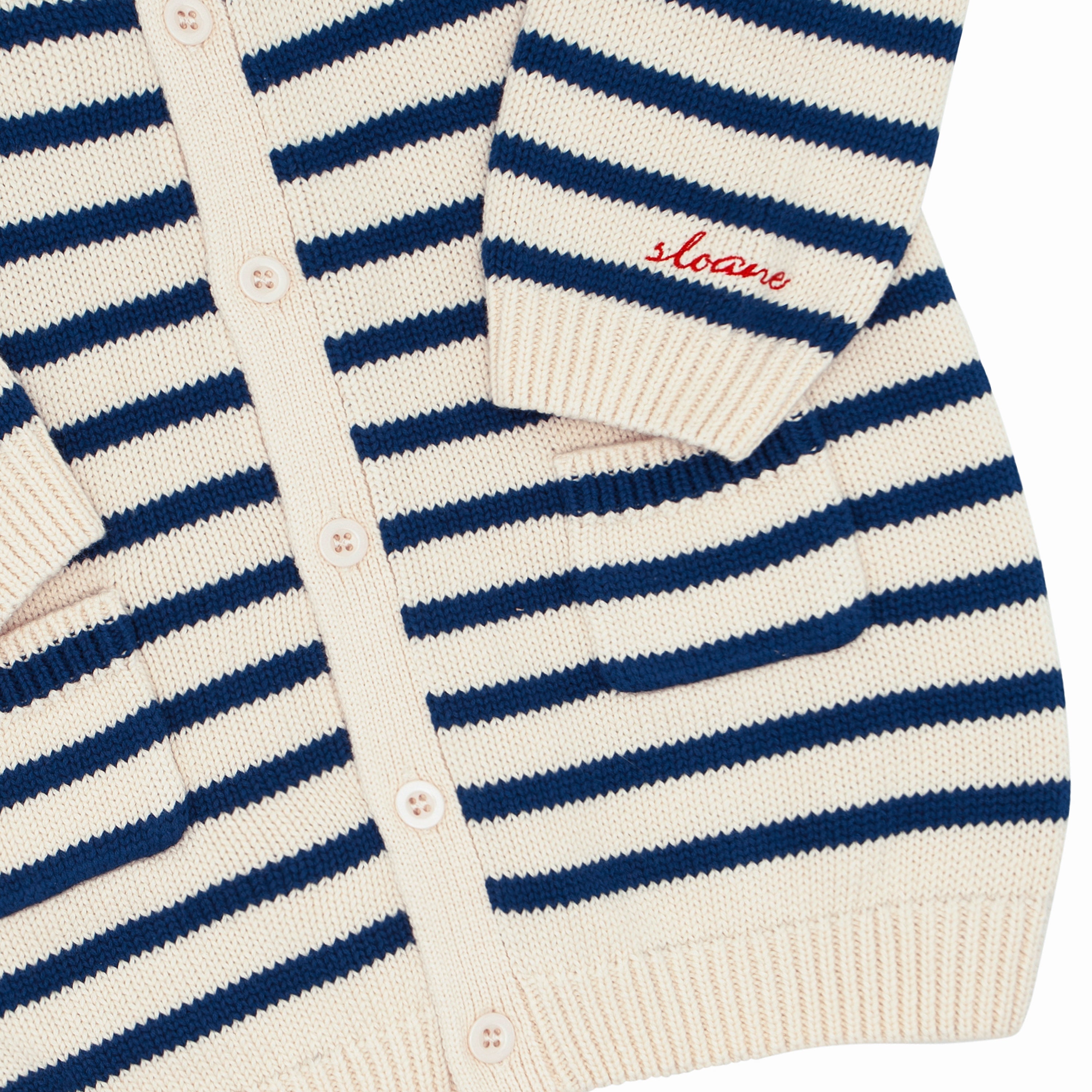 unisex breton stripe knit cardigan – minnow