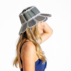 lorna murray x minnow slate floral and blue crosshatch women's manhattan hat