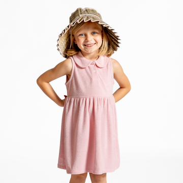 girls pink french terry tennis dress