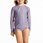 girls maritime stripe rashguard set