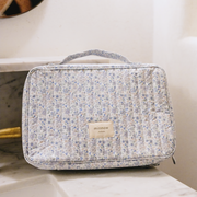 slate floral tri-fold cosmetic case