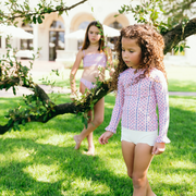 girls rosa vine rashguard set