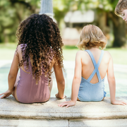 girls dusk blue eyelet ballerina one piece