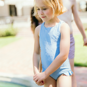 girls dusk blue eyelet ballerina one piece