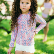 girls rosa vine rashguard set