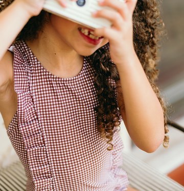 girls cocoa gingham ruffle one piece