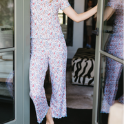 women's mercado bloom short sleeve pima pajamas set