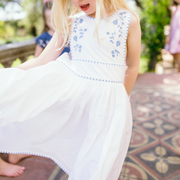 girls white embroidered pinafore dress
